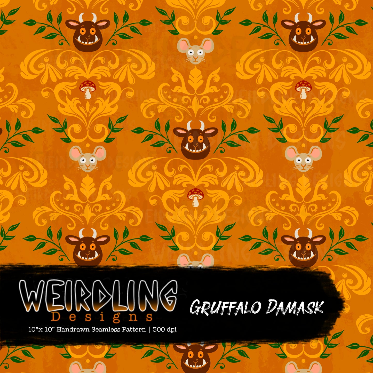 Gruffalo Damask - Limited Seamless Design - 5 Colourways