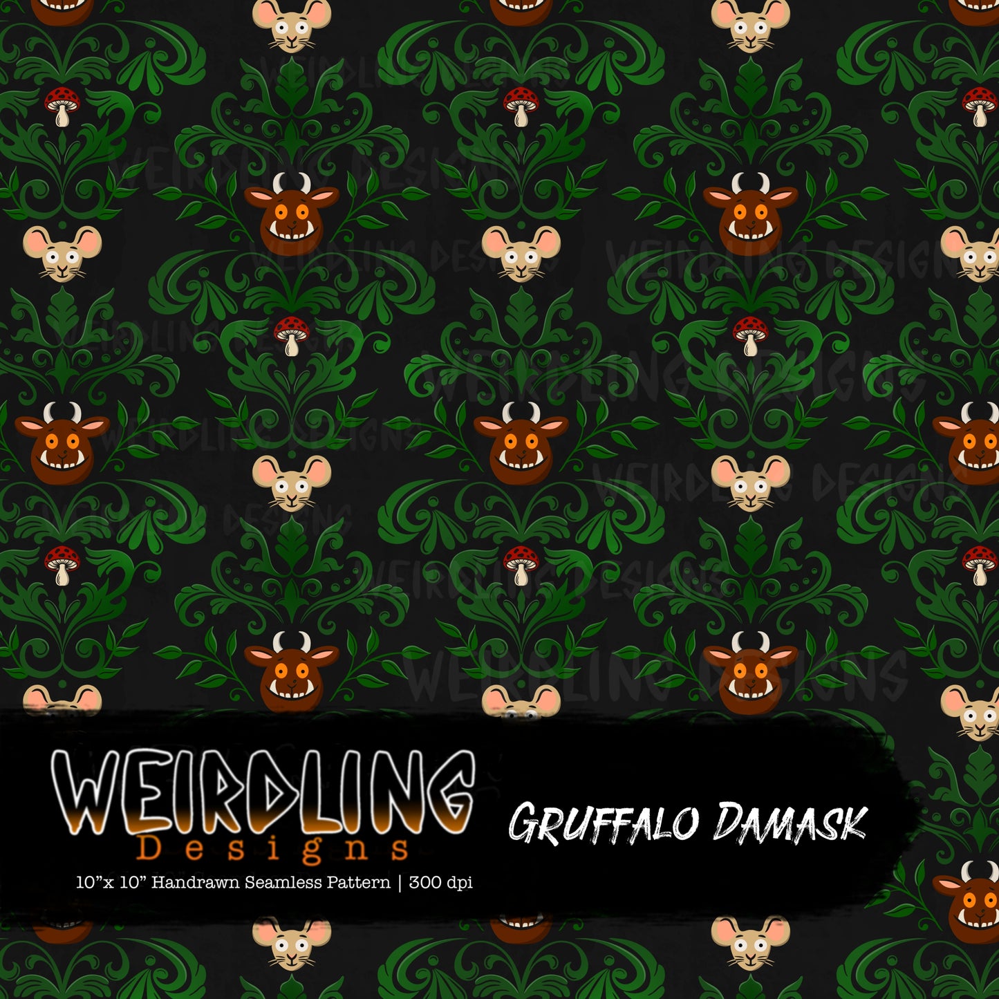 Gruffalo Damask - Limited Seamless Design - 5 Colourways