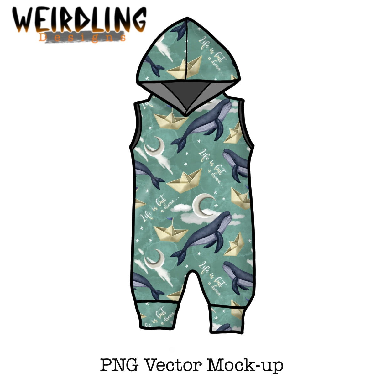 Hooded Romper - Vector Mockup