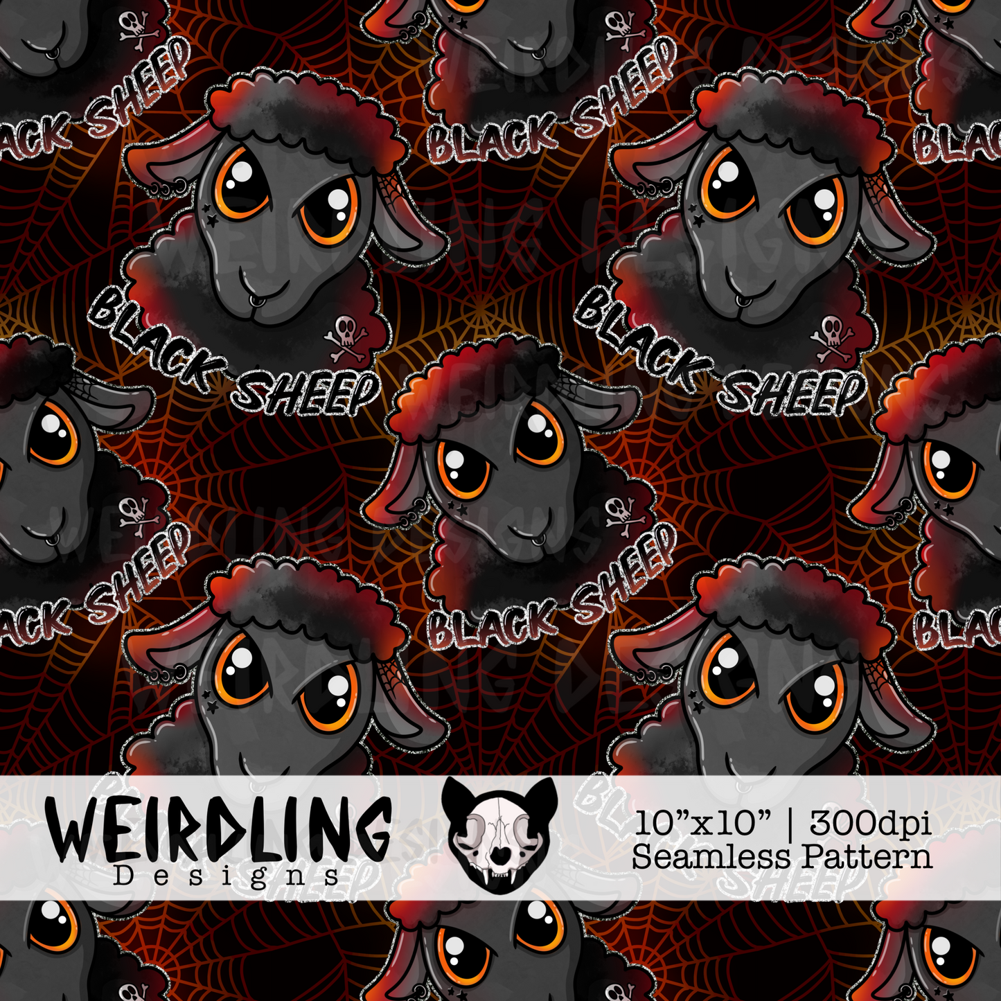 Black Sheep - Exclusive Seamless Pattern - Multiple Colourways