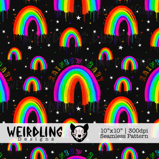 Rainbow Baby - Limited Exclusive Seamless Pattern - 4 Colourways