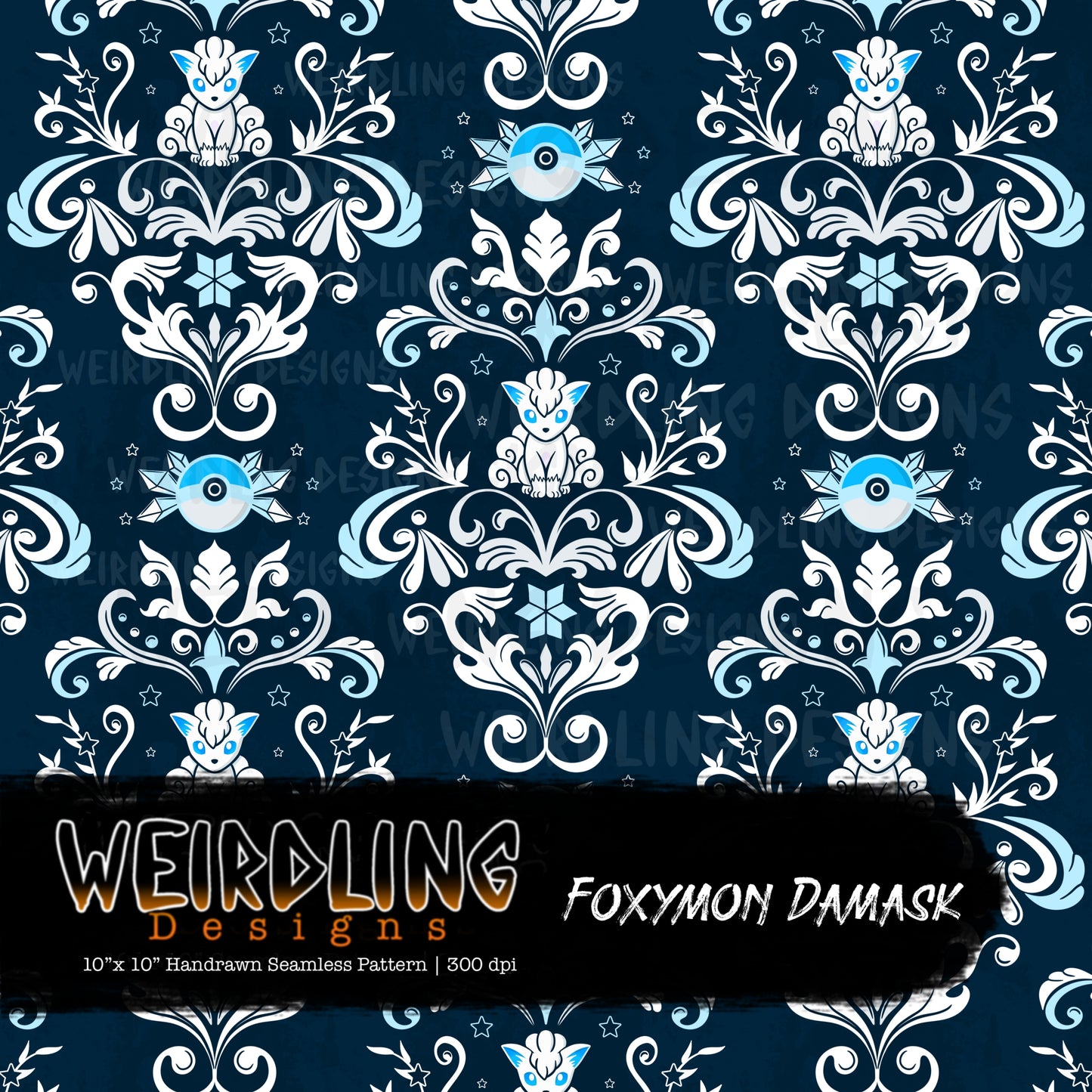 Foxymon Damask - Limited Seamless Design - 6 Colourways