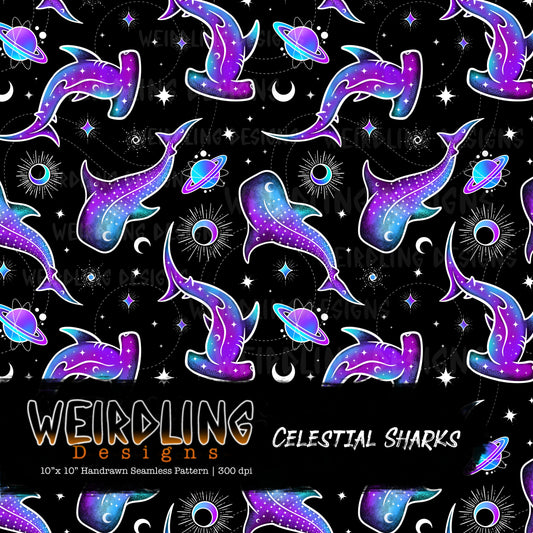 Celestial Sharks - Limited Seamless Design- 5 Colourways