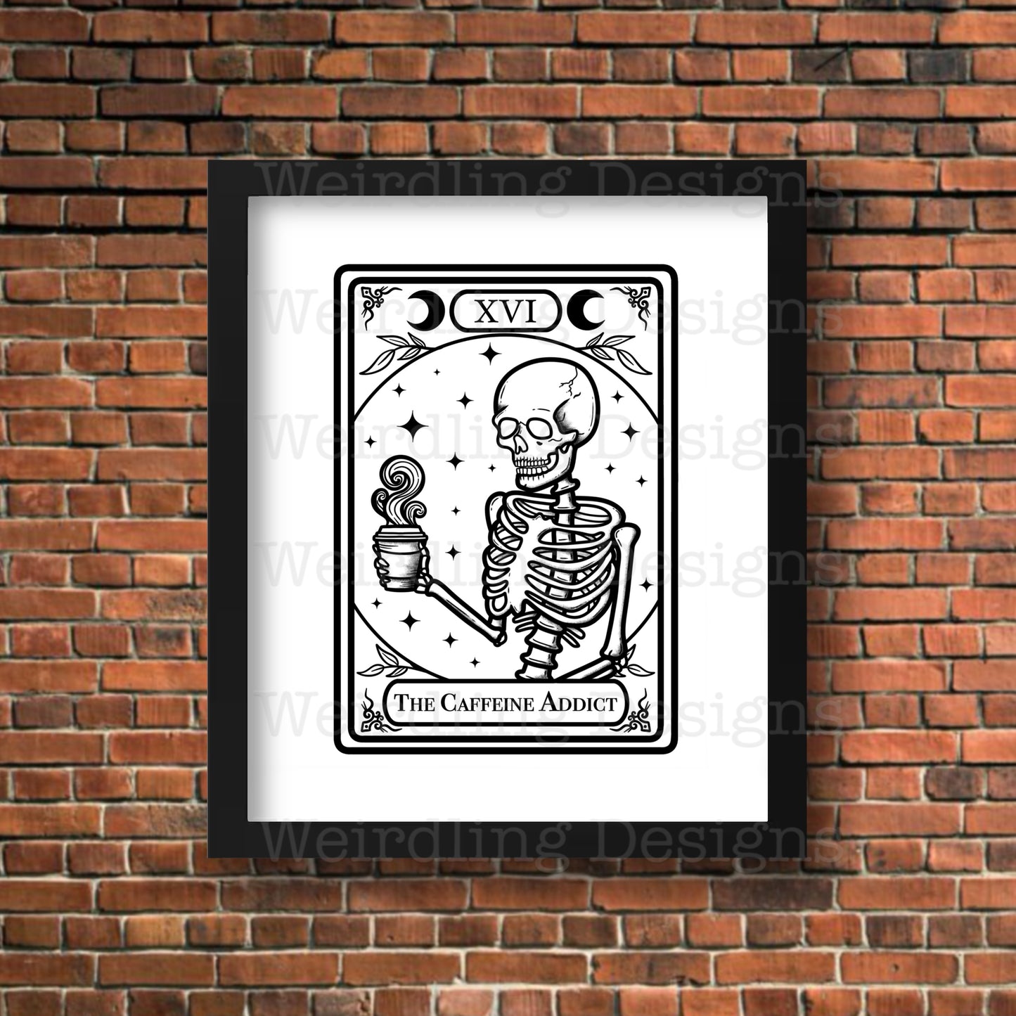 The Caffeine Addict - Illustration- Wall Art Print