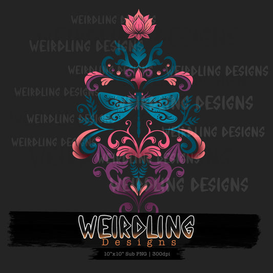 Dragonfly Damask - non-exclusive sub PNG