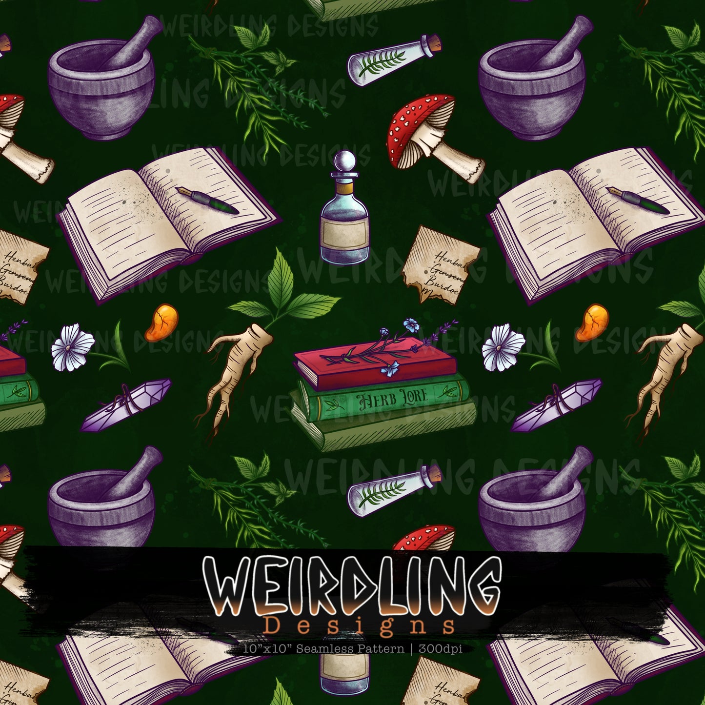 Herb Craft - Exclusive Seamless Design- 7 Colourways