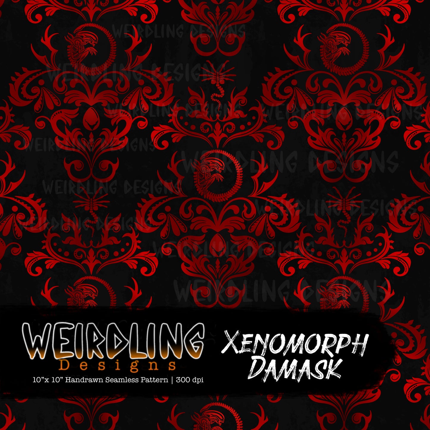 Xenomorph Damask - Limited Seamless Design - 6 Colourways