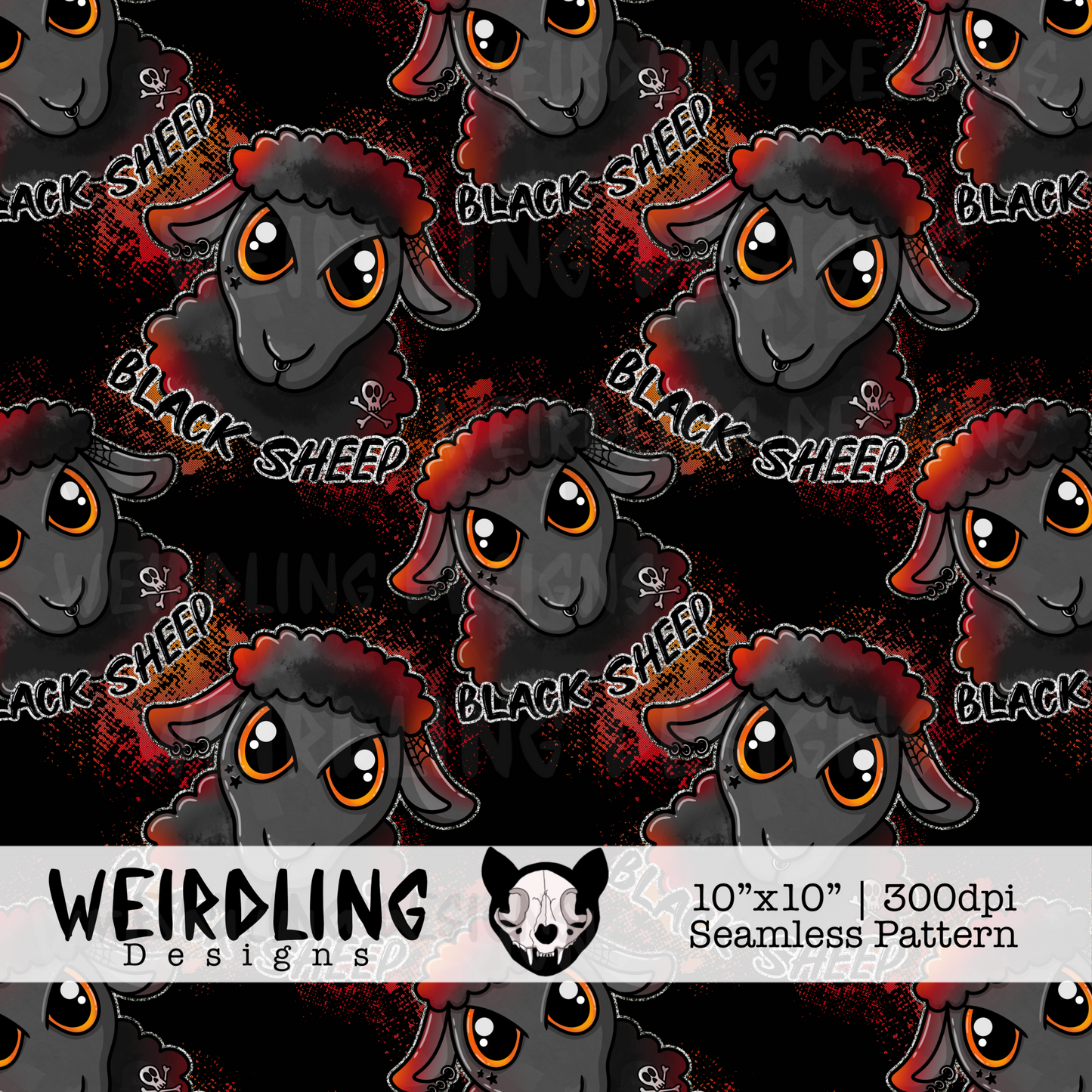 Black Sheep - Exclusive Seamless Pattern - Multiple Colourways