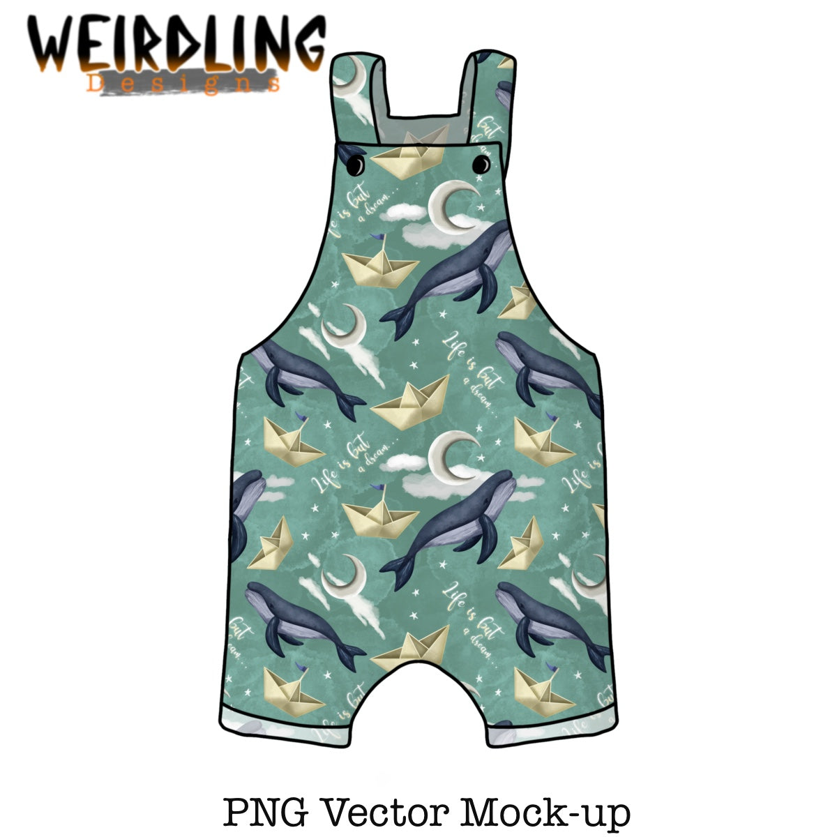 Shortie Dungarees - Vector Mockup