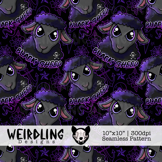 Black Sheep - Exclusive Seamless Pattern - Multiple Colourways