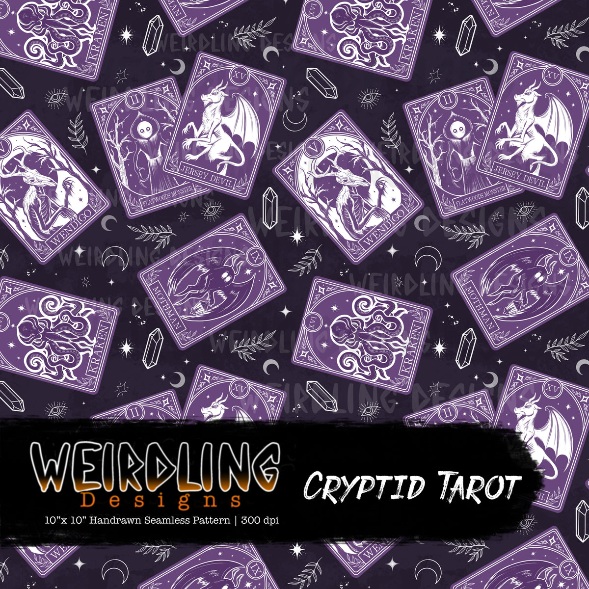 Cryptid Tarot - Limited Seamless Design - 6 Colourways