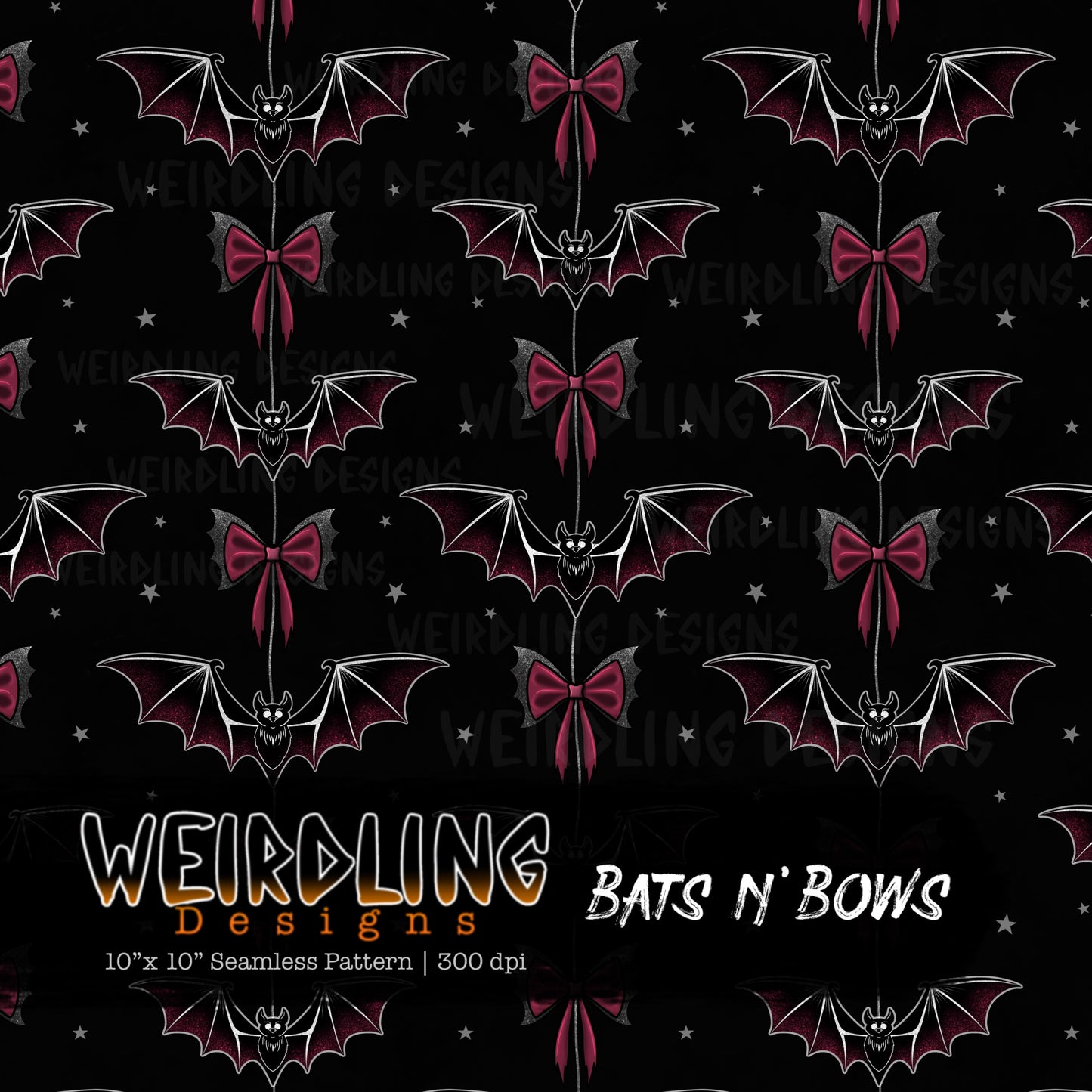 Bats ‘n Bows - Limited Seamless Design - 7 Colourways