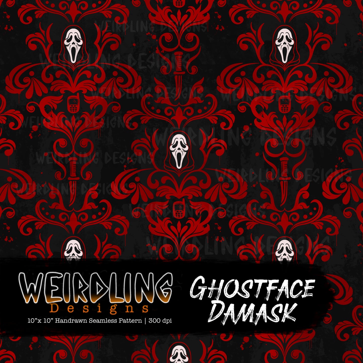 Ghostface Damask - Limited Seamless Design - 6 Colourways