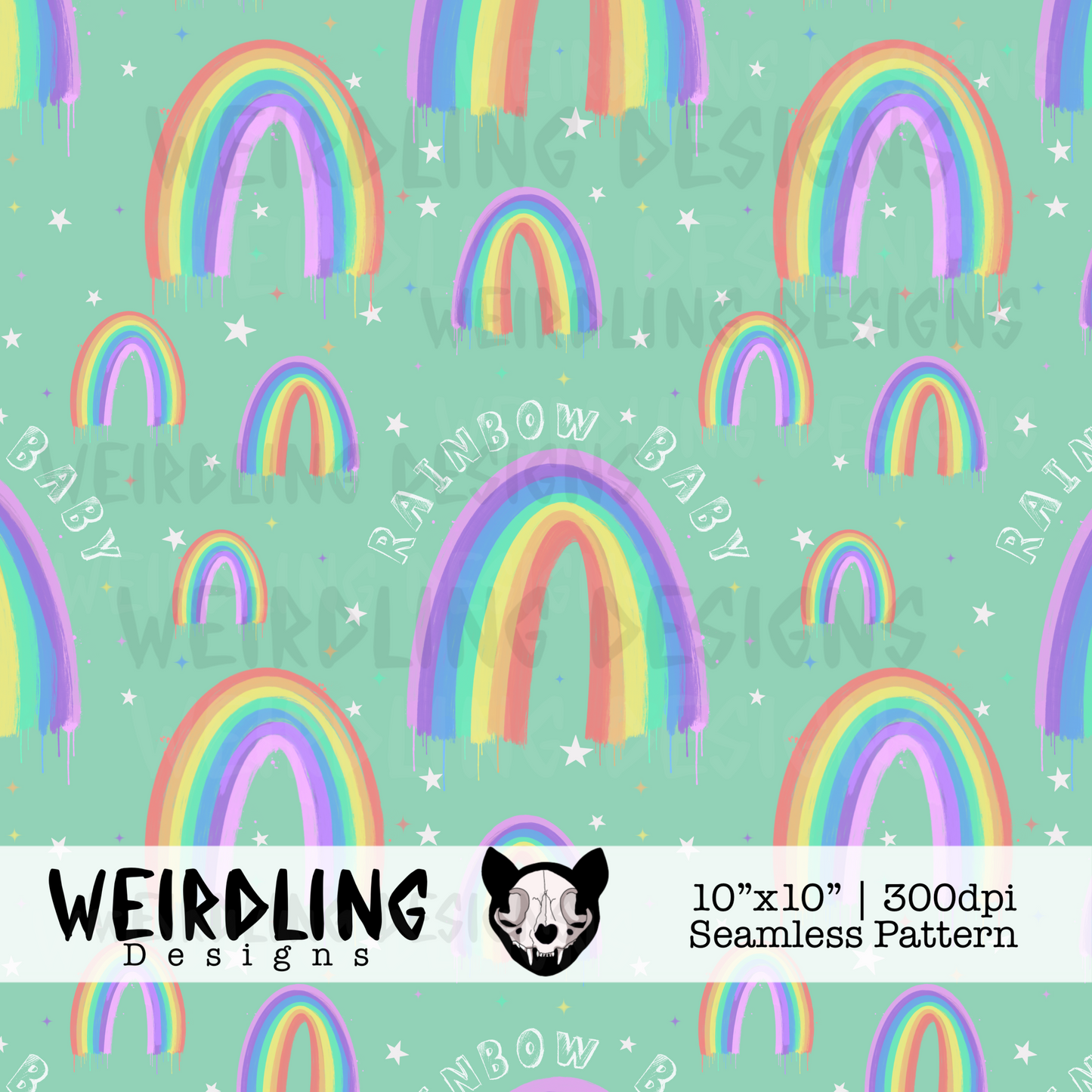 Rainbow Baby - Limited Exclusive Seamless Pattern - 4 Colourways