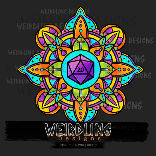 D20 Mandala - Non-exclusive PNG sub - 2 Colourways