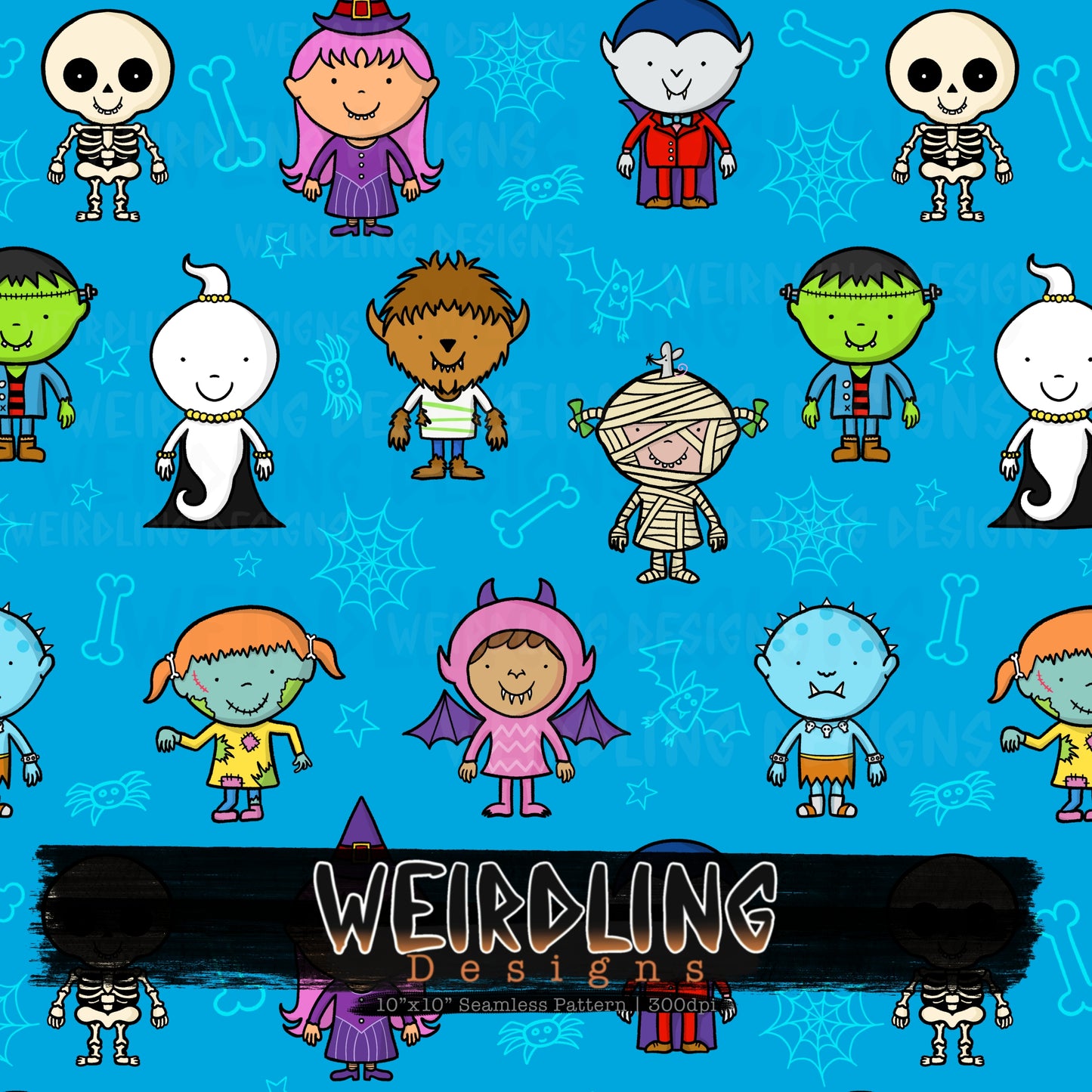 Numerous Little Monsters - Exclusive Seamless Design - 5 Colourways