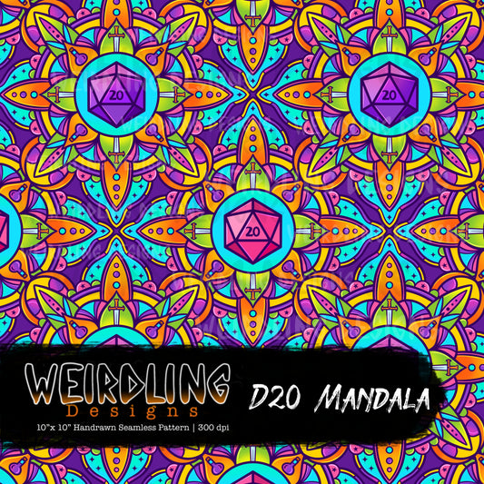 D20 Mandala - Limited Seamless Design- 5 Colourways