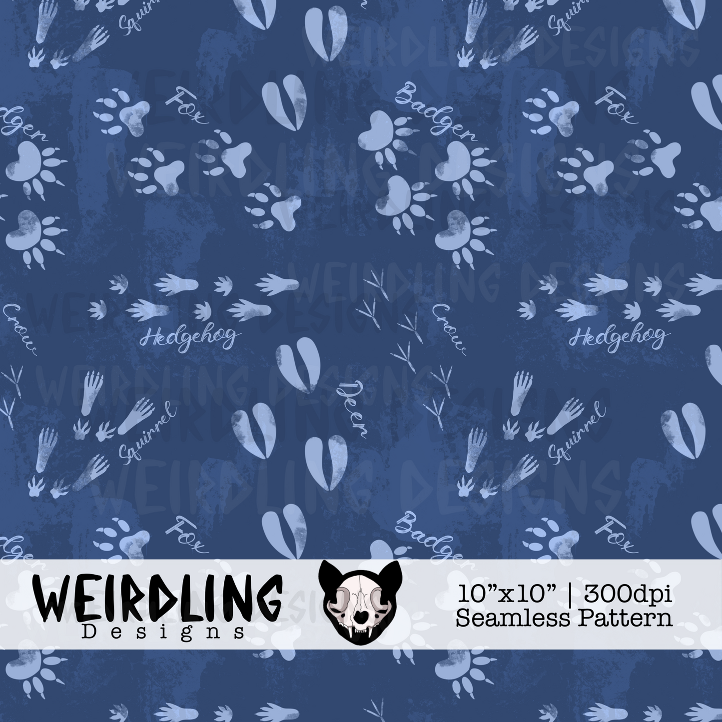 Woodland Tracks - Exclusive Seamless Pattern - 7 colourways