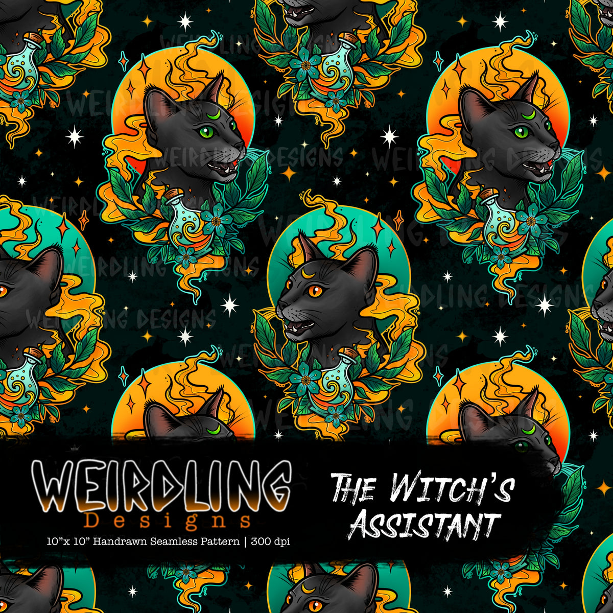 The Witch’s Assistant - Limited Seamless Design - 4 Colourways