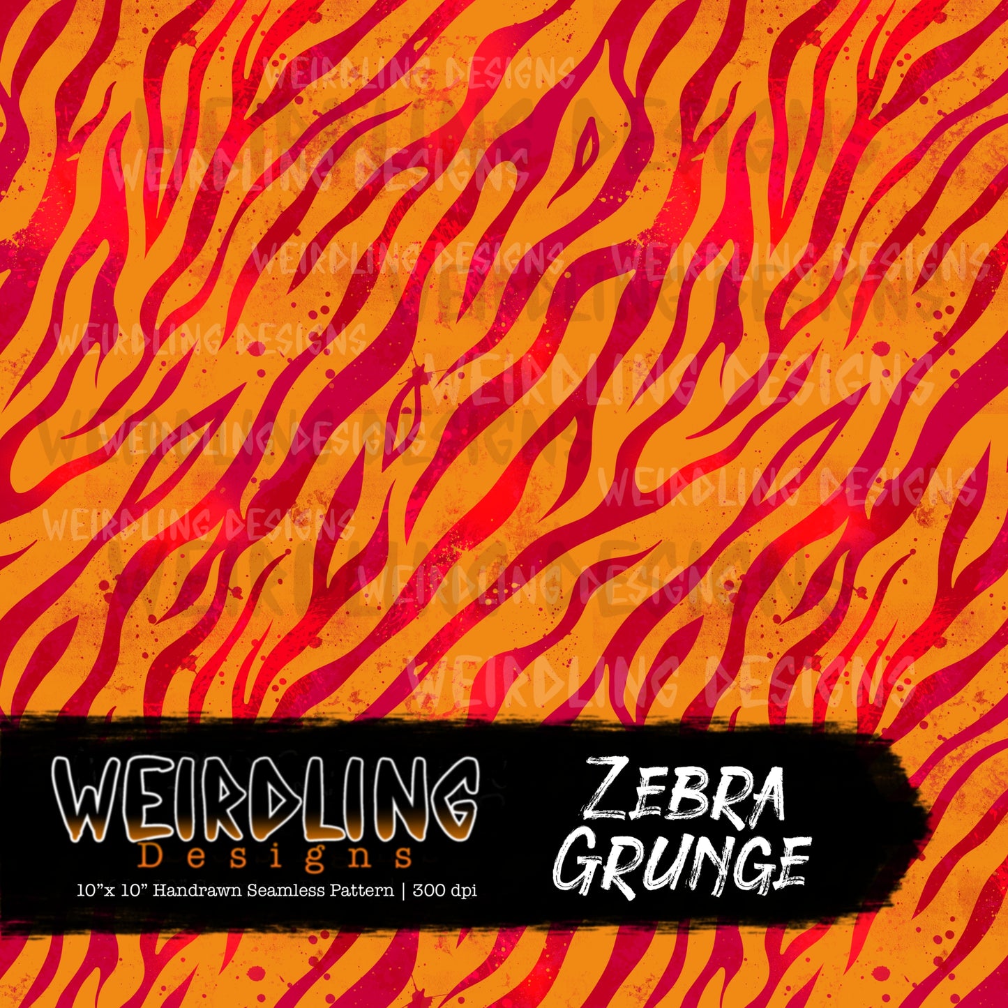 Zebra Grunge - Limited Seamless Design - 10 Colourways