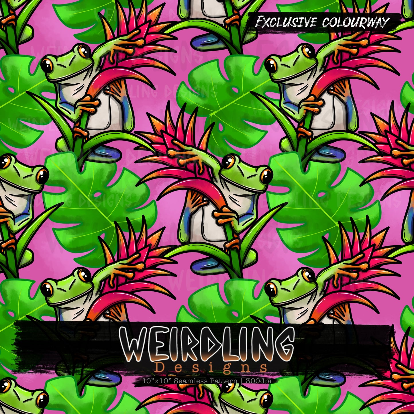 Tree Frog - Exclusive Seamless Design- 3 Colourways