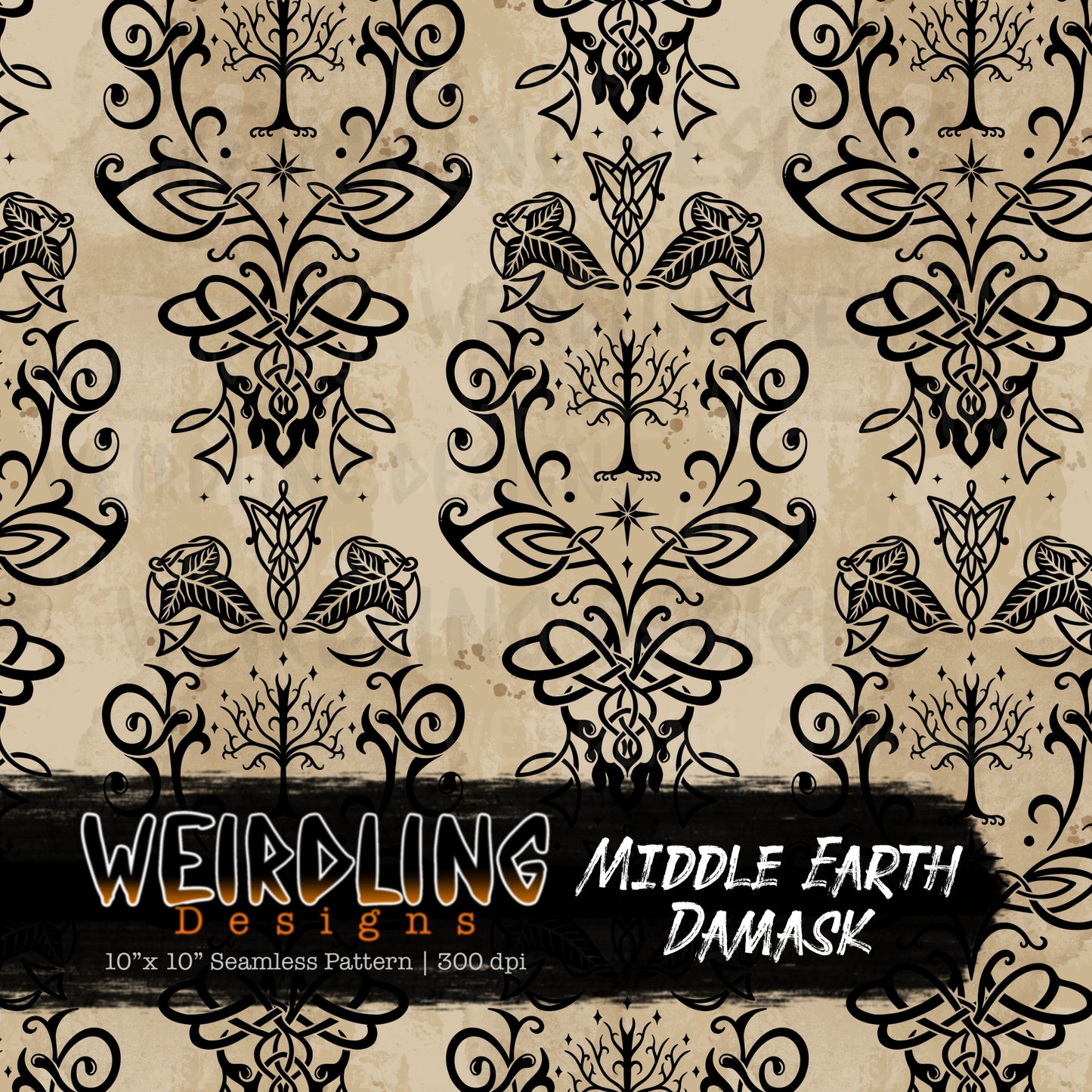 Middle Earth Damask - Limited Seamless Design- 9 Colourways