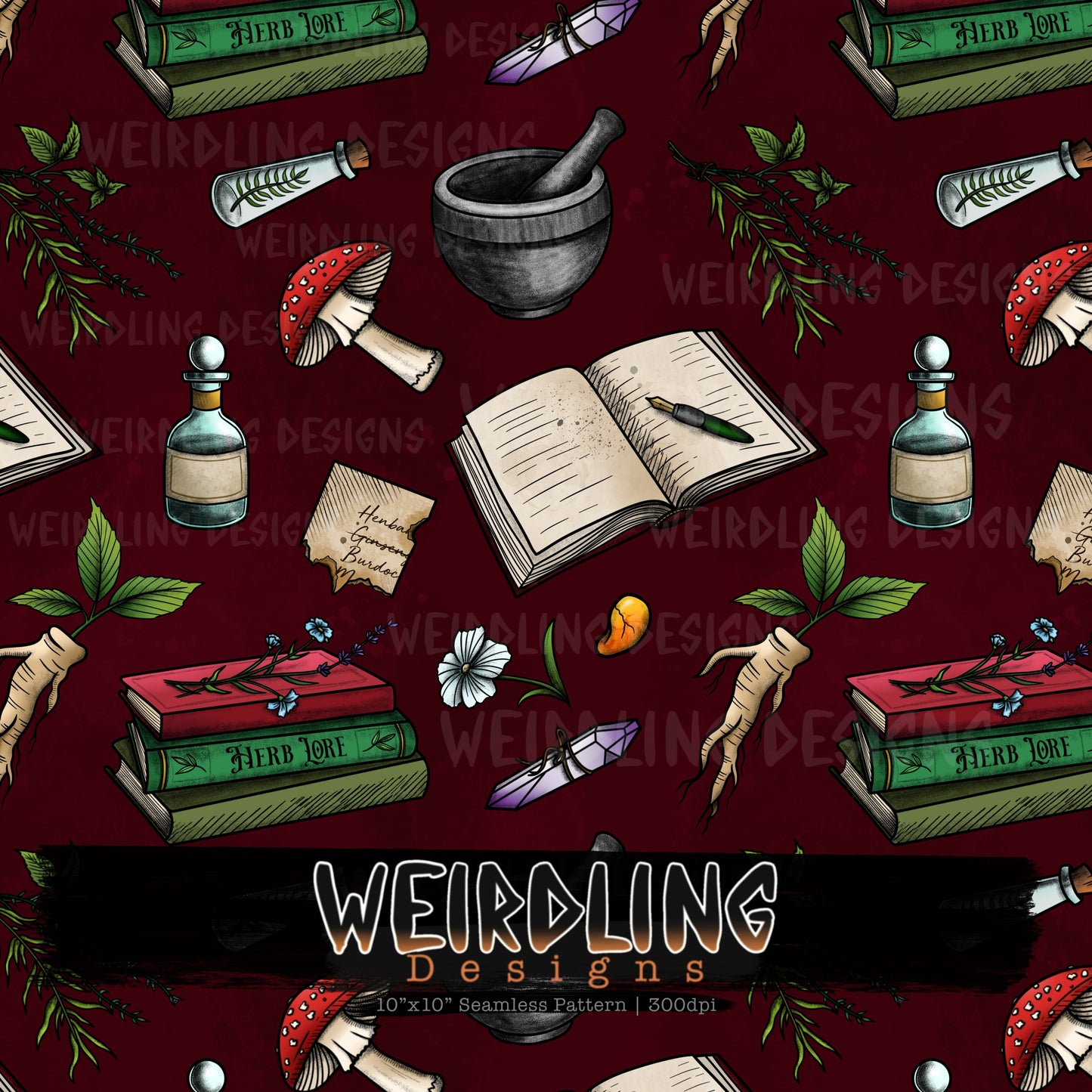 Herb Craft - Exclusive Seamless Design- 7 Colourways