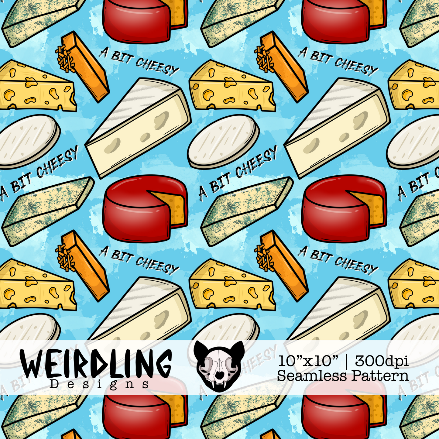 A Bit Cheesy - Exclusive Seamless Pattern - Multiple Colourways