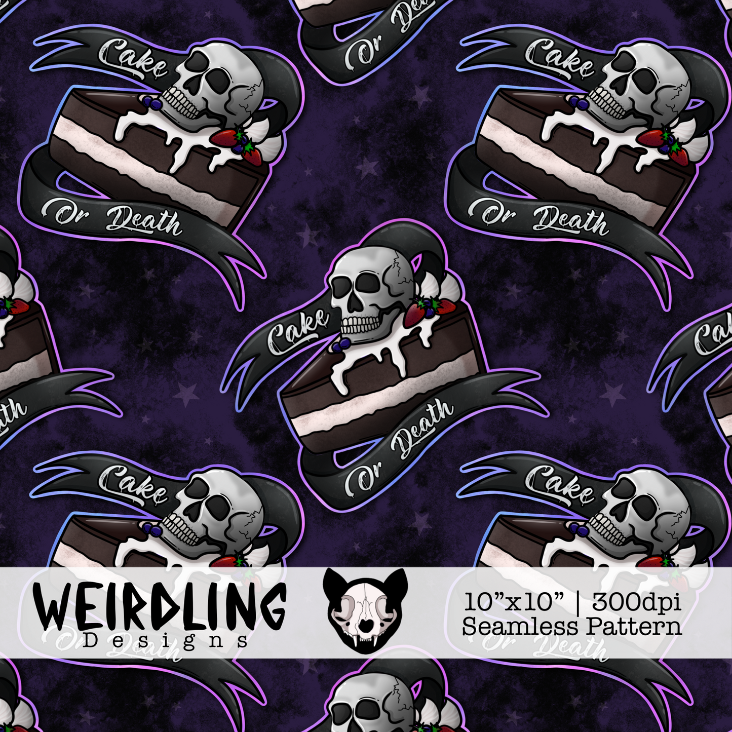 Cake or Death - Exclusive Seamless Pattern - Multiple Colourways