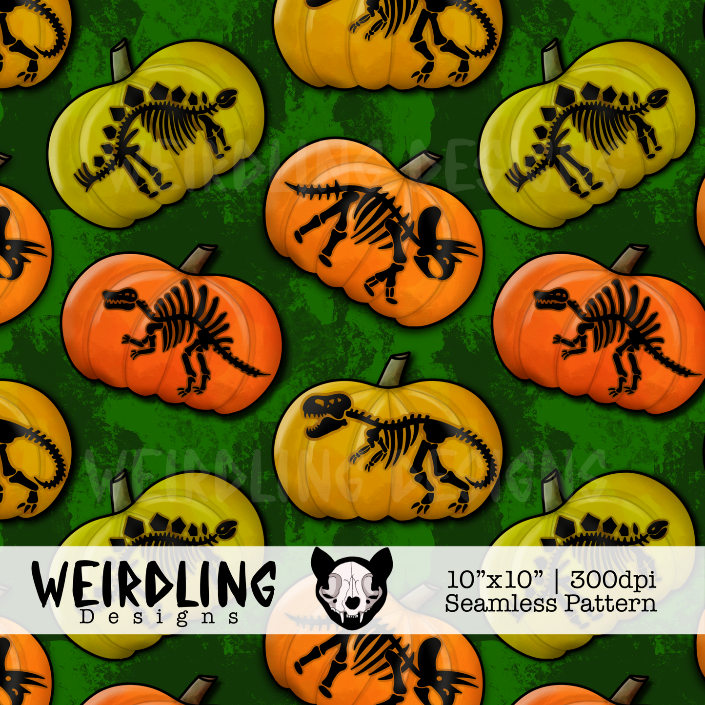 Pumpkin Fossils - Exclusive Seamless Pattern