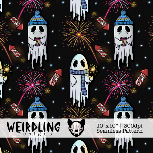 Boo-Fire Night - Exclusive Seamless Pattern - Multiple Colourways