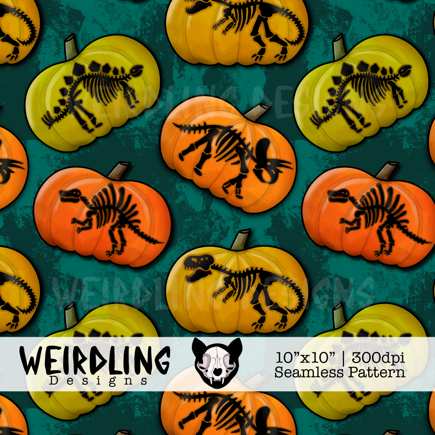 Pumpkin Fossils - Exclusive Seamless Pattern