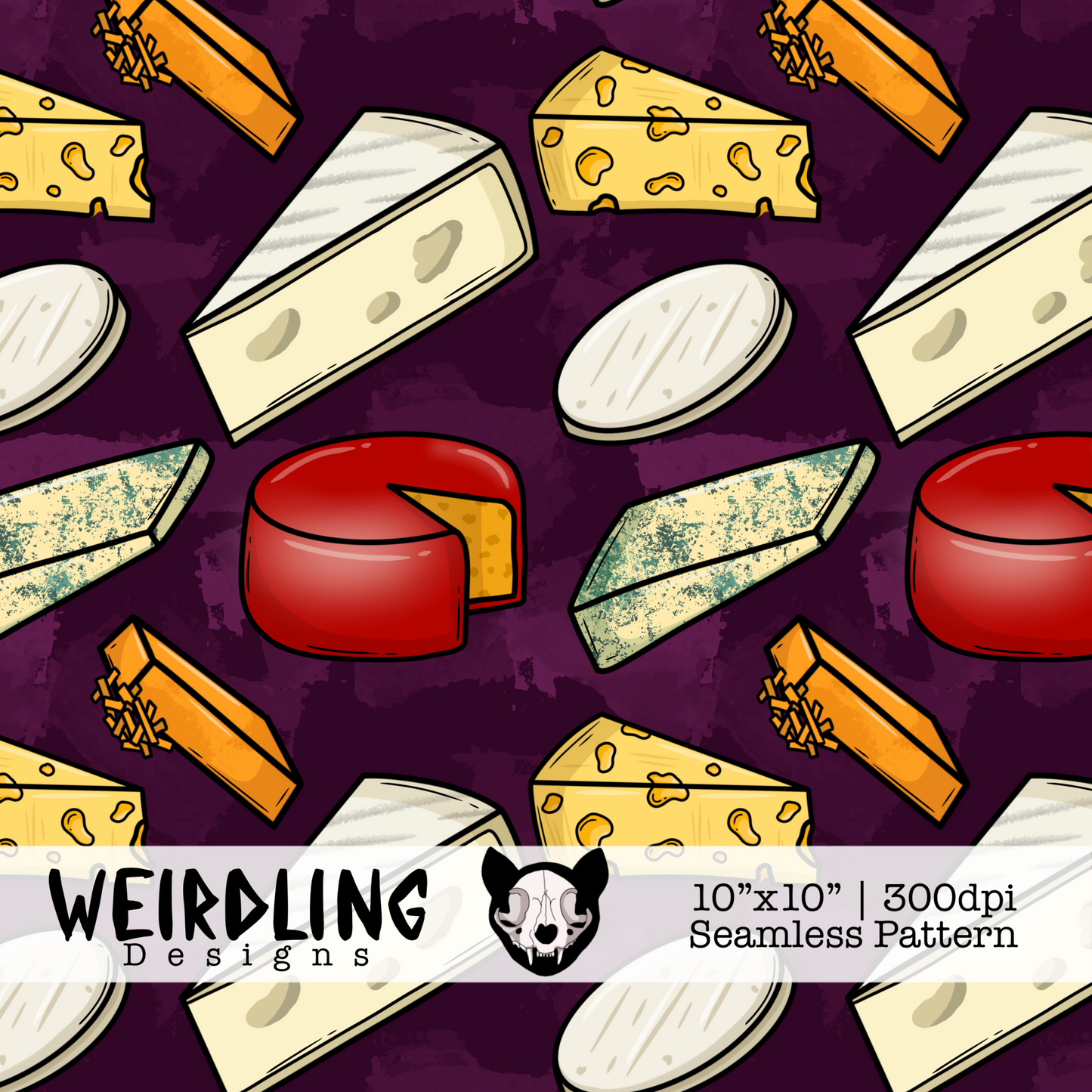 A Bit Cheesy - Exclusive Seamless Pattern - Multiple Colourways