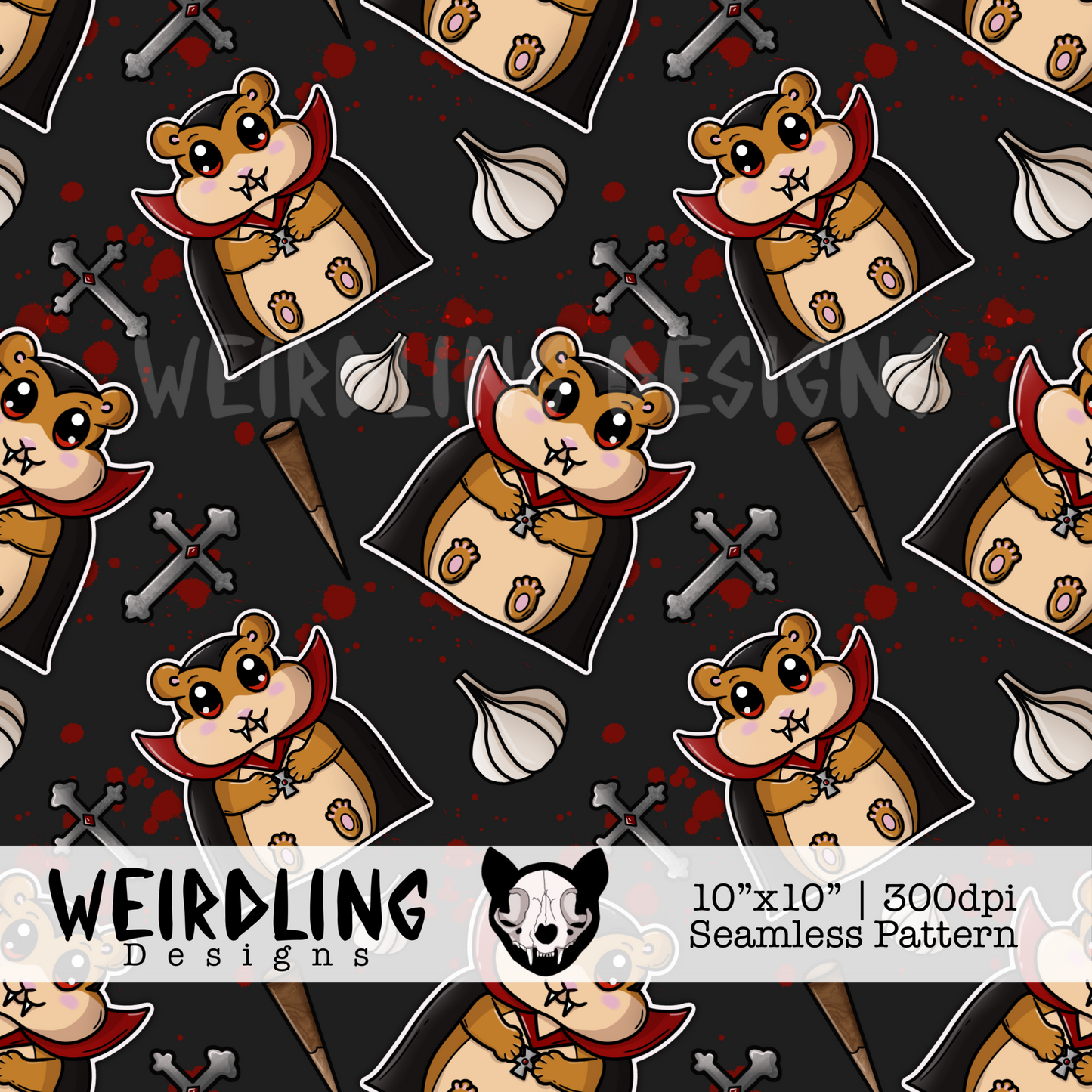 Hammster Horror - Limited edition Seamless Pattern