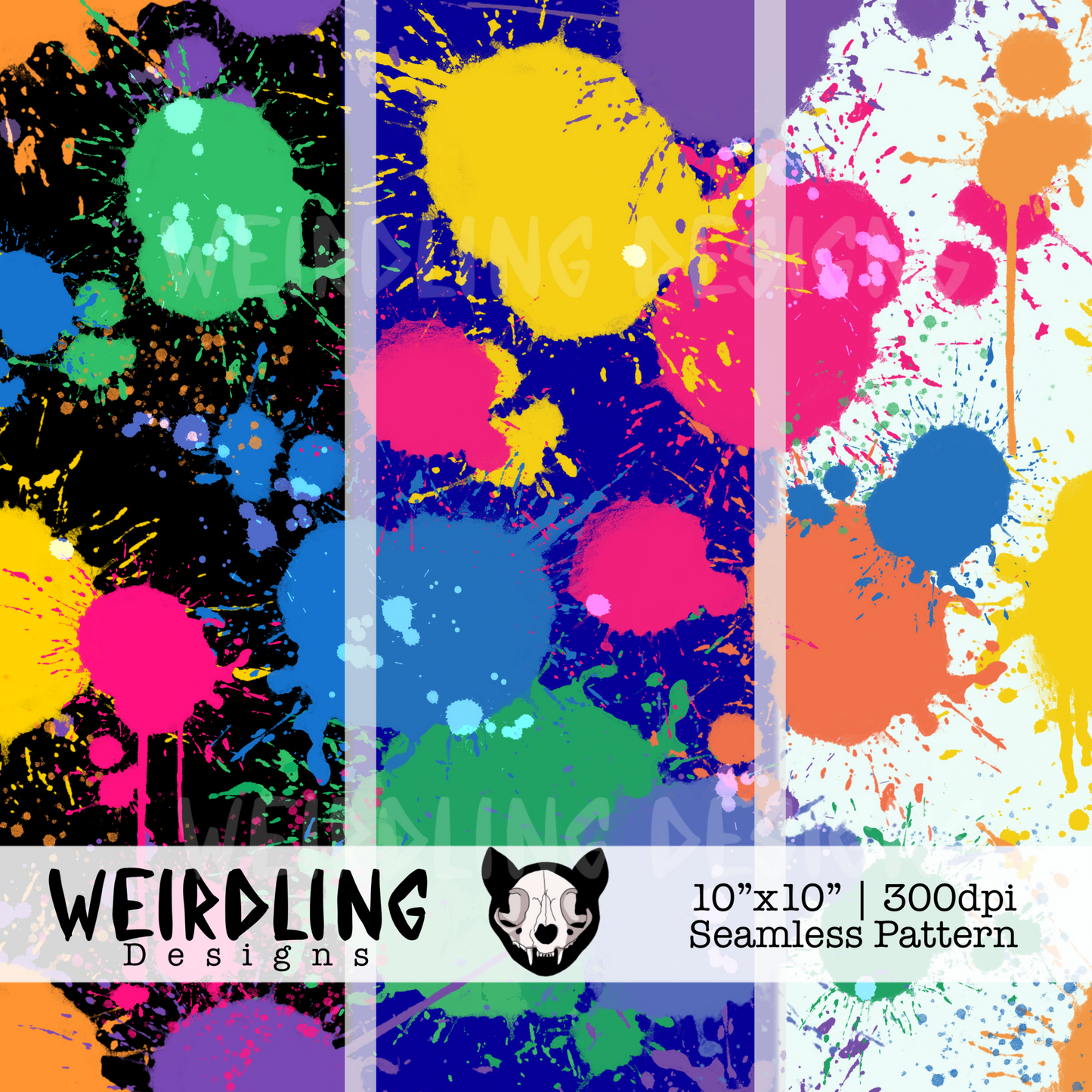 Paint Splats Bundle - Non-exclusive Seamless Pattern - 3 Files