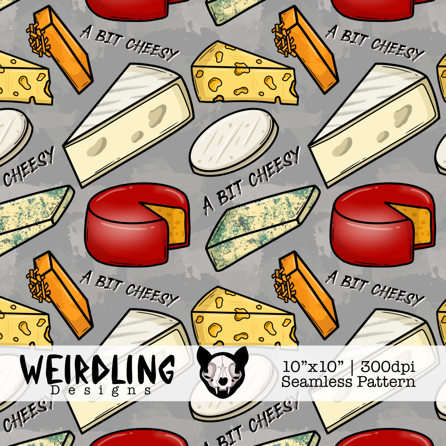 A Bit Cheesy - Exclusive Seamless Pattern - Multiple Colourways