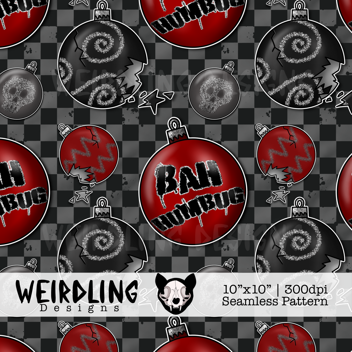 Bah Humbug - Exclusive Seamless Pattern - Multiple Colourways