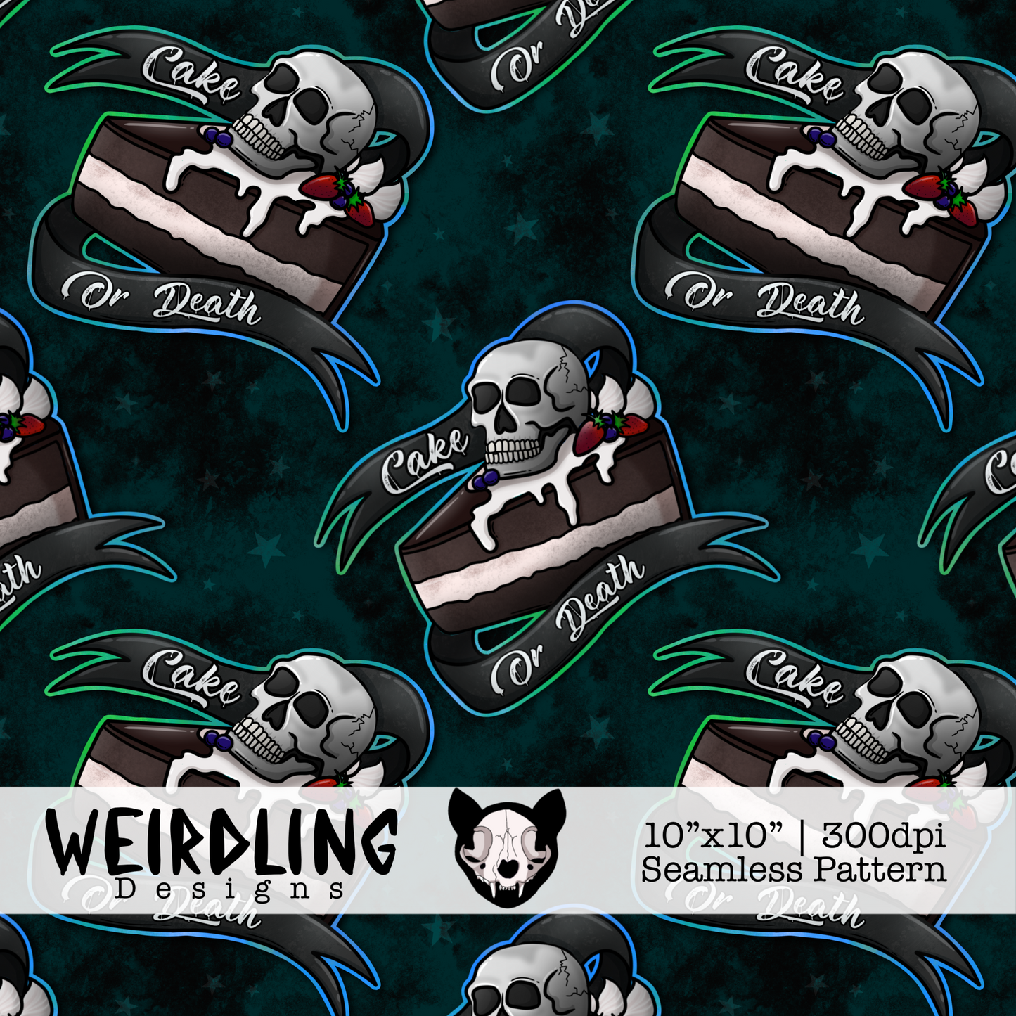 Cake or Death - Exclusive Seamless Pattern - Multiple Colourways