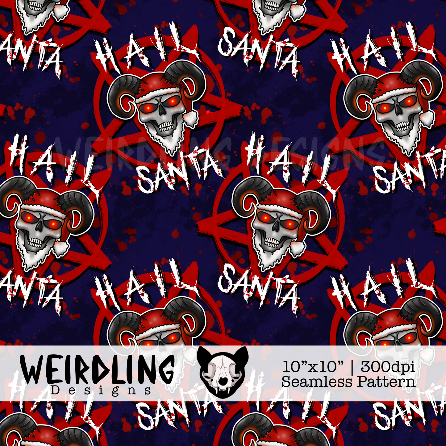 Hail Santa - Exclusive Seamless Pattern - Multiple Colourways