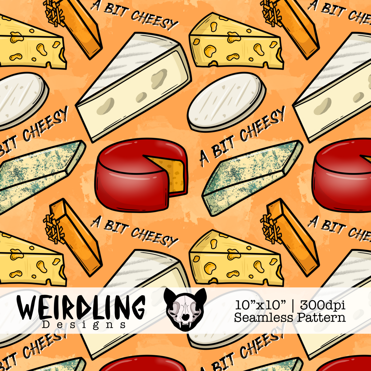 A Bit Cheesy - Exclusive Seamless Pattern - Multiple Colourways