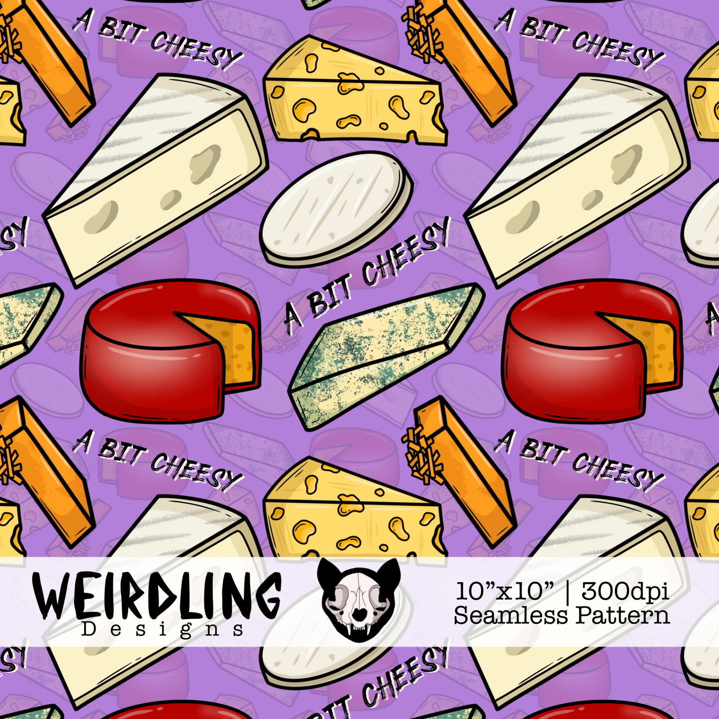 A Bit Cheesy - Exclusive Seamless Pattern - Multiple Colourways