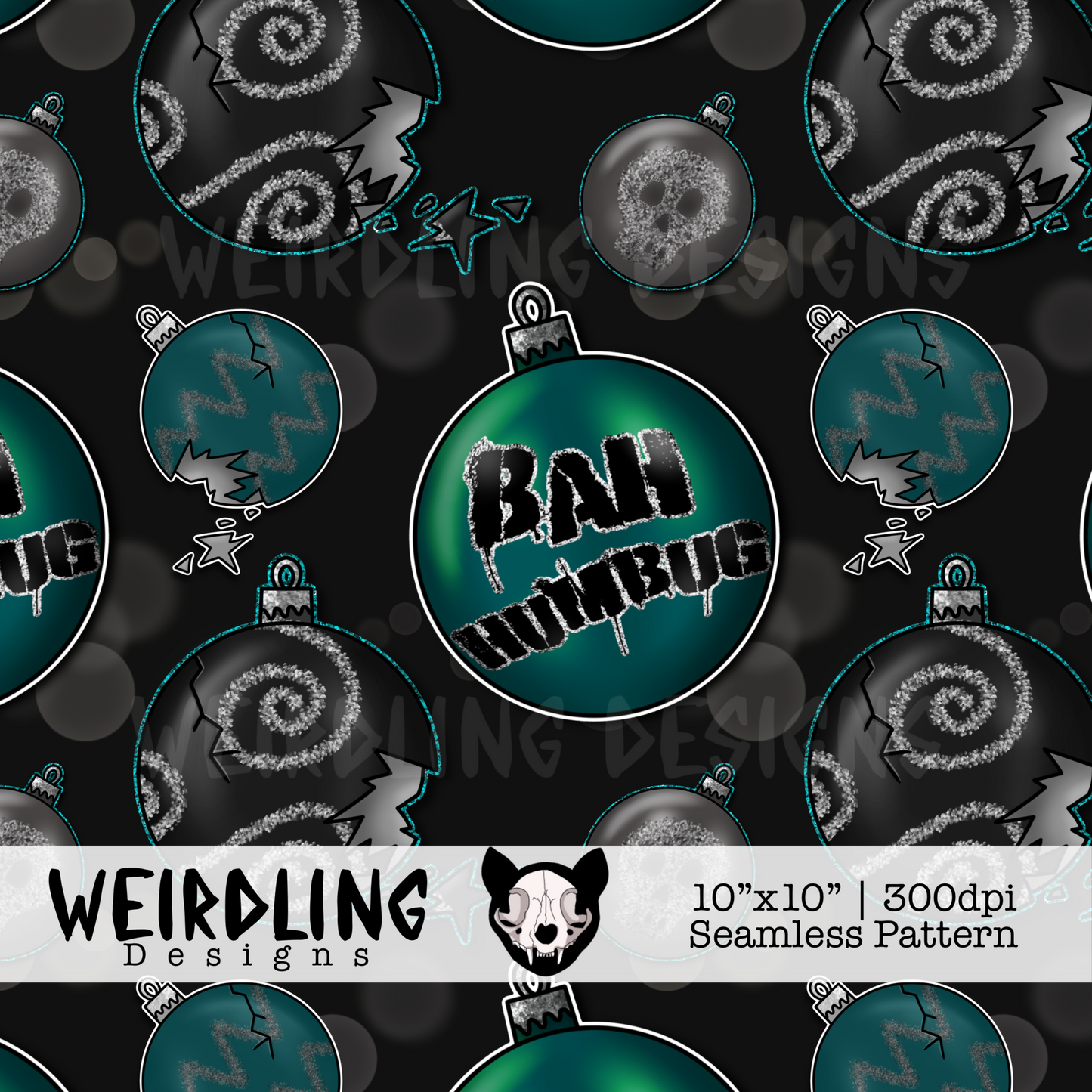 Bah Humbug - Exclusive Seamless Pattern - Multiple Colourways