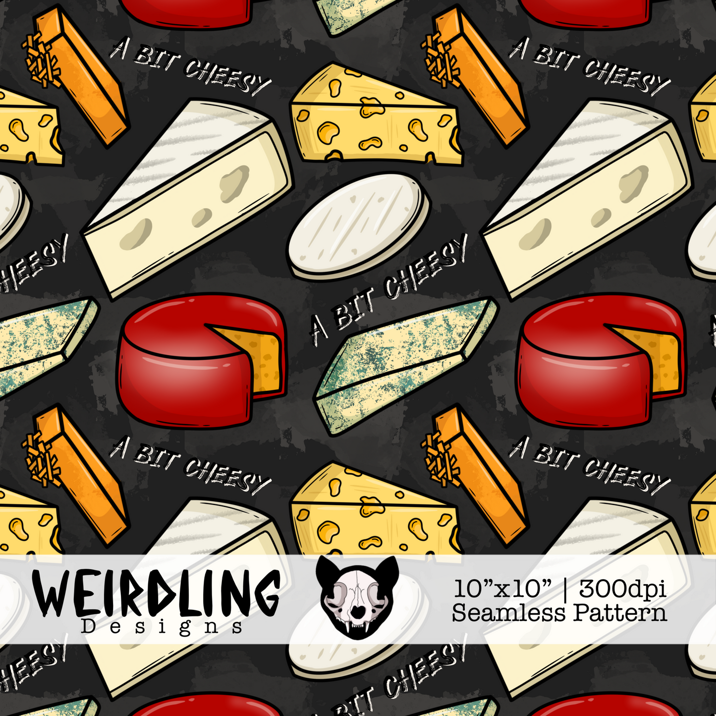 A Bit Cheesy - Exclusive Seamless Pattern - Multiple Colourways