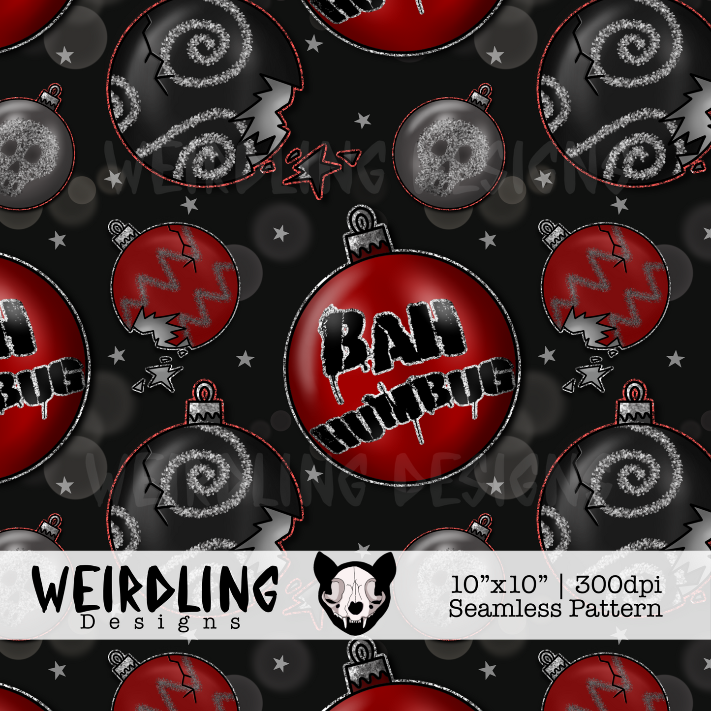 Bah Humbug - Exclusive Seamless Pattern - Multiple Colourways