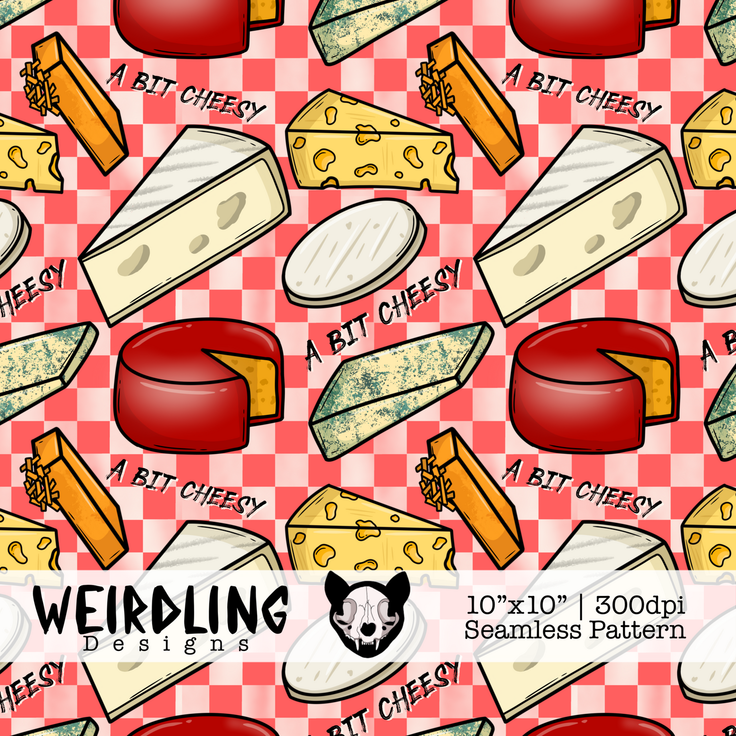 A Bit Cheesy - Exclusive Seamless Pattern - Multiple Colourways