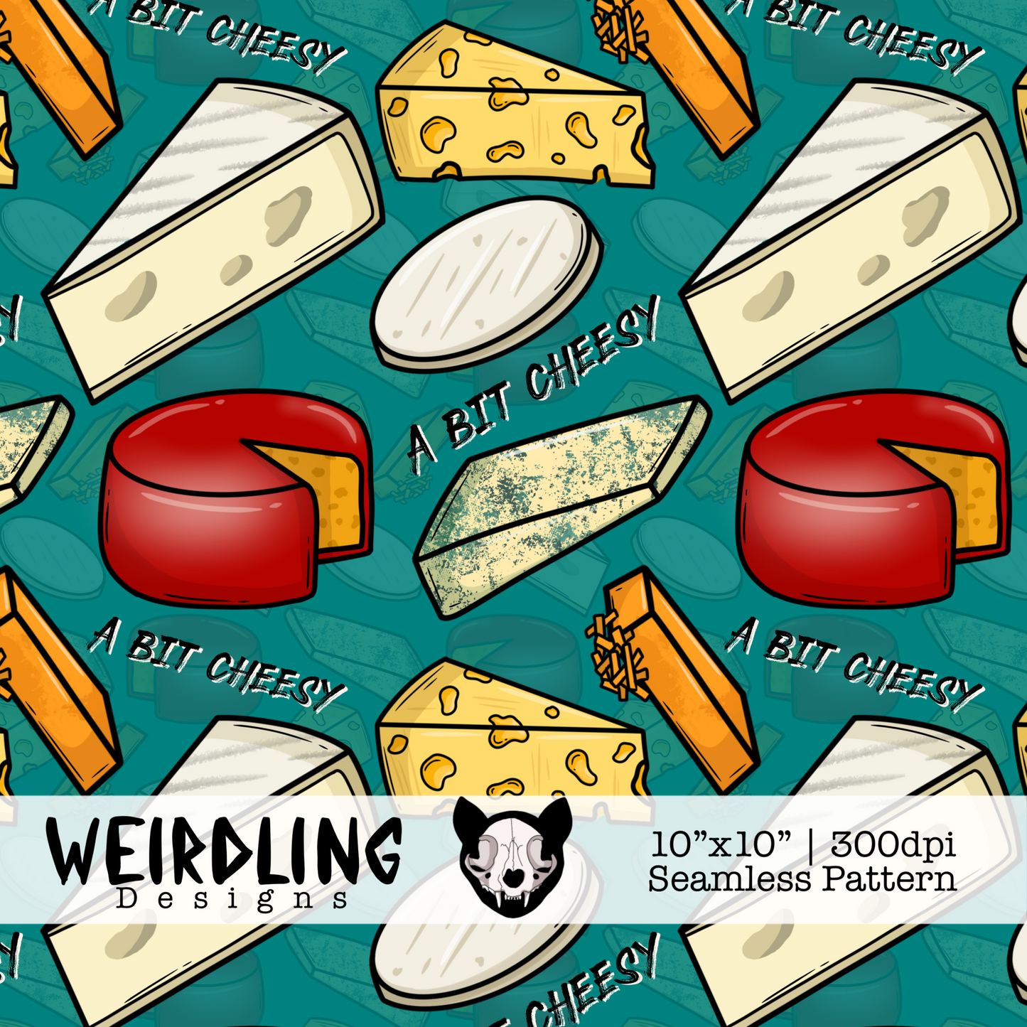 A Bit Cheesy - Exclusive Seamless Pattern - Multiple Colourways