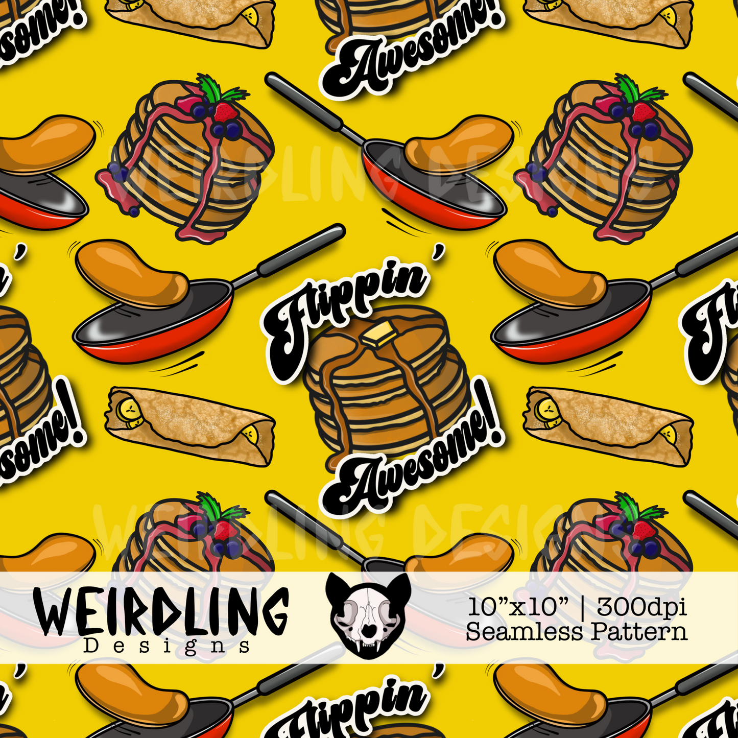 Flippin’ Awesome - Exclusive Seamless Pattern - Multiple Colourways