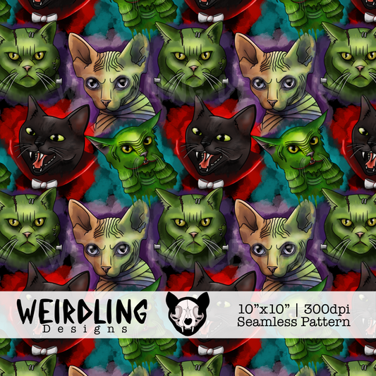 Universal Meowsters - Limited Edition Seamless Pattern