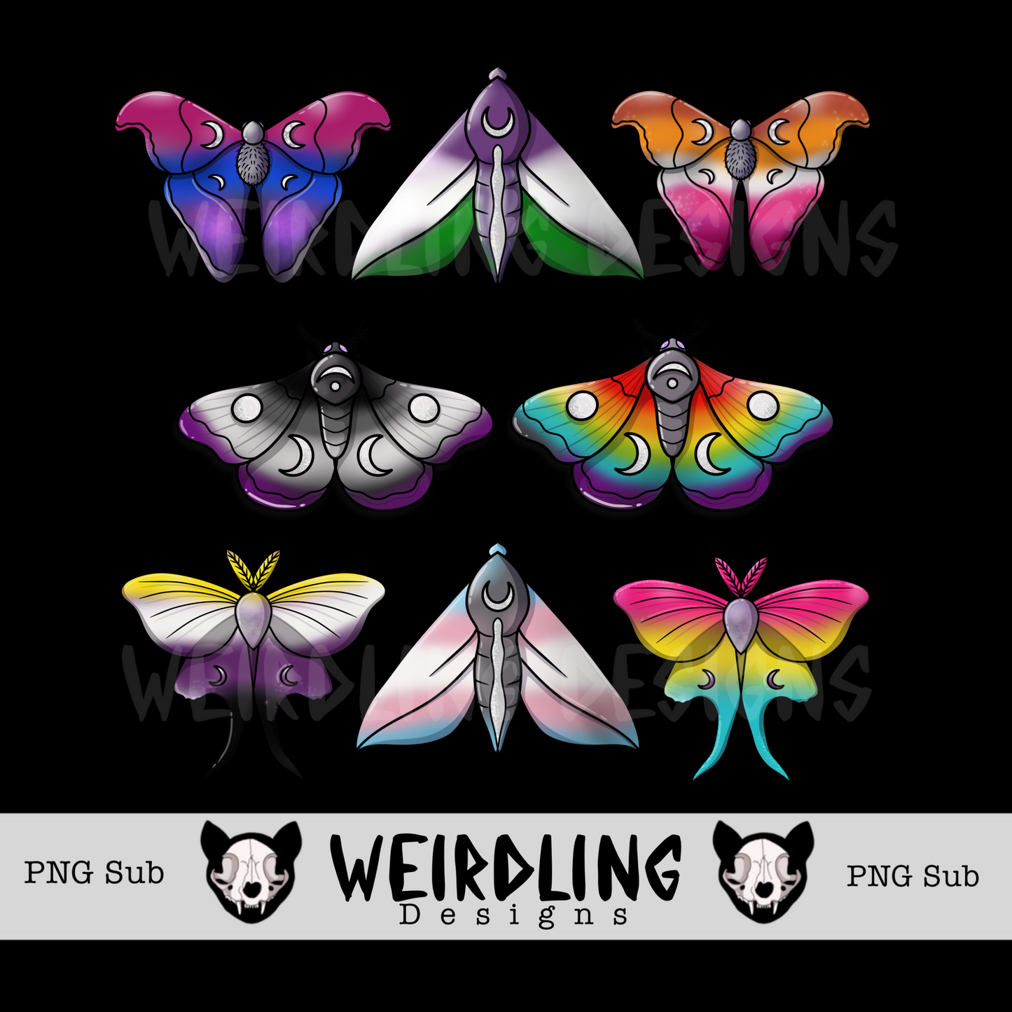 Pride Moths - Limited Exclusive Seamless Pattern